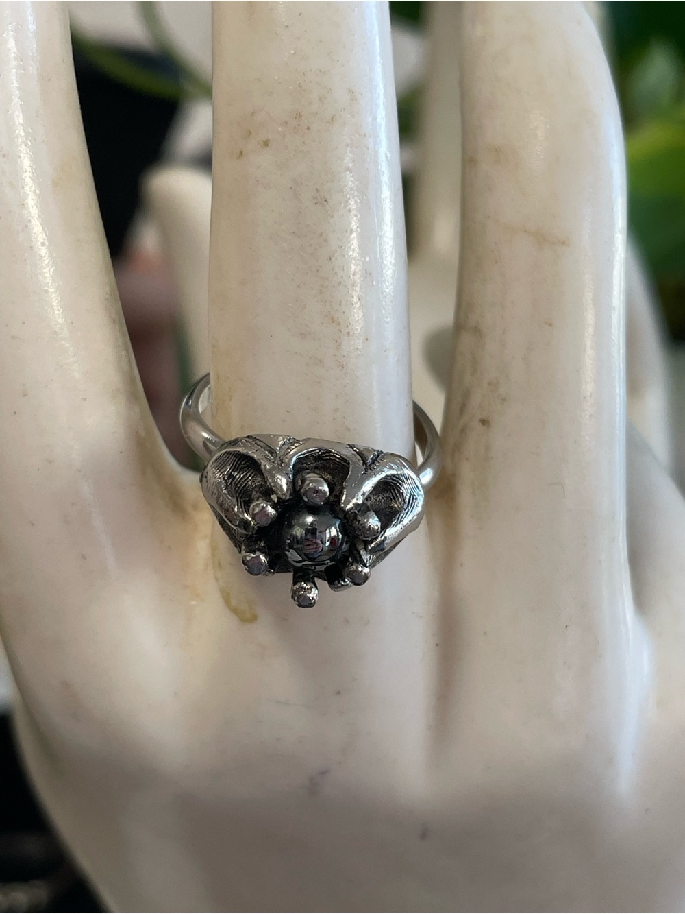 Silver Floral Cluster Ring